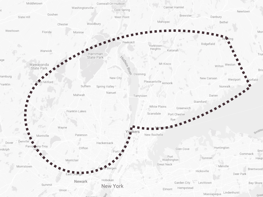 Map of approximate service area